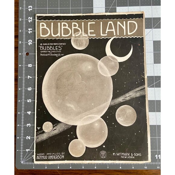Vintage 1921 Bubble Land Sheet Music By Arthur Anderson M. Witmark & Sons NY - Picture 4 of 4